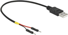 Delock USB-A naar 2x DC Voedingskabel - 20 cm - Zwart