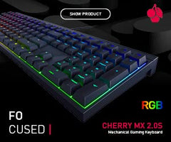 CHERRY MX 2.0S, mechanisch gamingtoetsenbord met RGB-verlichting, Duits indeling (QWERTZ), bedraad, ontworpen in Duitsland, Originele MX BLACK-schakelaars, zwart