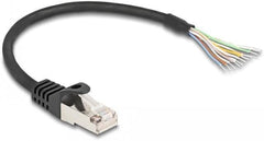 DeLOCK RJ50 Stekker naar Open Uiteinden Kabel - S/FTP - 0,25 m - Zwart