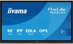 iiyama Prolite TE6513A-B3AG 163,9 cm 65 inch IPS LED interactief display 4K UHD 40 touchpoints PureTouch-IR HDMI DP USB-C DP-Alt USB2.0/3.2 RJ45 WiFi OPS Android 14 Google EDLA PIR NFC AntiGlare 7H 24