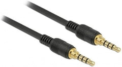 DeLOCK 3.5 mm Jack Kabel - 4-Pin Mannelijk naar Mannelijk - 1 Meter - Zwart