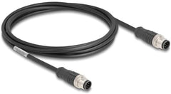 DeLOCK M12 Cable A-coded 8 pin male to male PVC 2 m