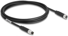 Delock M8 Kabel 4-Polig A-Gecodeerd - Stekker naar Bus - PUR - 2m