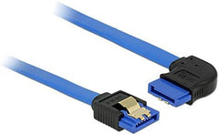 DeLOCK SATA 6 Gb/s Aansluitkabel - Recht naar Rechts Gehoekt - 50 cm - Blauw