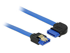 DeLOCK 84989 SATA 6 Gb/s Datakabel - Recht naar Haaks - 20 cm - Blauw