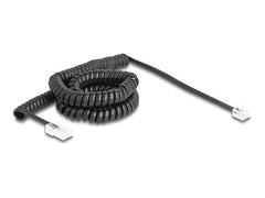 DeLOCK RJ11 naar RJ45 Telefoonkabel - Spiraalkabel - 5 meter - Zwart