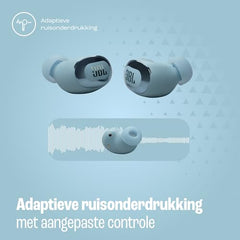 JBL Live Buds 3, Draadloze Oordopjes met Bluetooth, 40 uur Batterijduur, True Adaptive Noise Cancelling en Hoogwaardig JBL Signature Geluid, IP55 Waterproof, Blauw