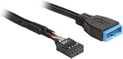 USB3.0 kabel Delock Pinheader 19pin -> 8pin st/bu 0,45 m