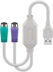 MicroConnect USBA2XPS2 USB-A naar 2x PS/2 Converter Kabel - 0,3m