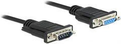 DeLOCK Seriële Kabel RS-232 - Sub-D9 Mannelijk naar Vrouwelijk - 1 meter