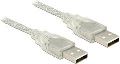 DeLOCK USB 2.0 Type-A naar Type-A Kabel - 1,5 meter - Transparant