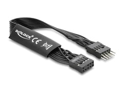 DeLOCK HD Audio platte bandkabel moederbord verlengkabel 9 pin 20 cm zwart