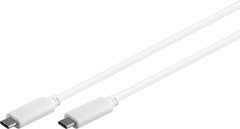MicroConnect USB-C naar USB-C Kabel - USB 3.1 Gen 2 (10 Gbps / 60W) - 1m - Wit
