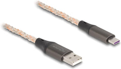 DeLOCK 88164 USB 2.0 naar USB-C Kabel - met RGB-verlichting - 1 meter