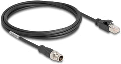 DeLOCK M12 X-Coded 8-Pin naar RJ45 Netwerkkabel - PVC - 2 meter