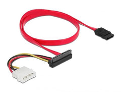DeLOCK 86078 SATA cable 0.5 m SATA 7-pin SATA 22-pin + Molex (4-pin) Black, Red, White