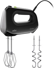 Braun Household MultiMix 2 HM2110BK Handmixer - Handmixer met 4 snelheden plus Turbo, FastMix technologie, EasyClick, incl. garde en kneedhaak, bediening met één hand, 500 W, zwart