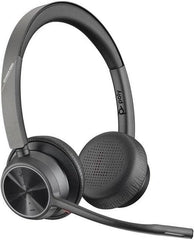 Poly - Voyager 4320 UC draadloze headset (Plantronics) - hoofdtelefoon met Boom Mic - Sluit aan op PC/Mac via USB-C Bluetooth-adapter, mobiele telefoon via Bluetooth - Werkt met teams, zoom & meer