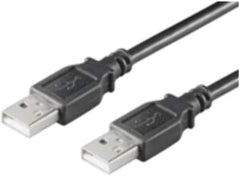 MicroConnect USB 2.0 Kabel Type-A naar Type-A Male - 0,5 meter - Zwart