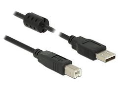 DeLOCK USB 2.0 Kabel Type-A naar Type-B met Ferrietkern - 1,5 Meter