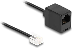 DeLOCK 88092 Telefoonkabel - RJ11 Mannelijk naar RJ45 Vrouwelijk - 1 meter - Zwart