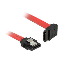DeLOCK SATA 6 Gb/s Datakabel - Recht naar Haaks - Metaalclip - 20 cm - Rood
