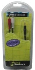 MicroConnect AUDLC5G Audiokabel - 3.5mm Jack naar 2x RCA - Verguld - 5 meter