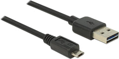 DeLOCK 83851 Easy-USB 2.0 naar Micro-USB Kabel - 3 meter - Zwart