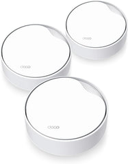 TP-Link Deco X50-PoE Wi-Fi 6 Mesh WLAN-set (3 stuks), AX3000 dual-band router & repeater (ondersteunt PoE en DC-voeding, 2,5 Gbps poort, bereik tot 600 m², WPA3, ideaal voor grote woningen) wit