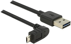 DeLOCK Easy USB 2.0-A naar Micro-B Kabel - Gehoekt - 1 meter - Wit