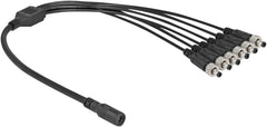 Delock DC distributiekabel 5,5 x 2,1 mm 1 x bus naar 6 x stekkers schroefbaar