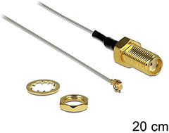 DDR4-0,2 m SMA/MHF 0,2 m SMA MHF II/U.FL-LP(V)-040 grijs coaxkabel (SMA, MHF II/U.FL-LP(V)-040, 0,2 m, grijs, 50 ohm, 0,81 mm)