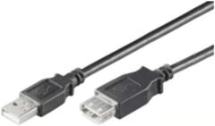 MicroConnect USB 2.0 Verlengkabel USB-A Mannelijk naar Vrouwelijk - 0,1 m - Zwart
