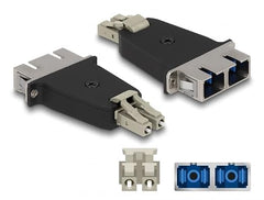 DeLOCK Optical Fiber Hybrid Coupler LC Duplex male to SC Duplex female beige