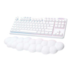 Logitech G 715 Draadloos gamingtoetsenbord met LIGHTSYNC RGB-verlichting, LIGHTSPEED, touch-schakelaar en handsteun voor toetsenbord, compatibel met pc en Mac, mistwit - QWERTY Spaans