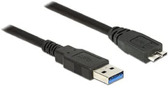 DeLOCK USB 3.0 Type-A naar Micro-B Kabel - 1.5 Meter - Zwart