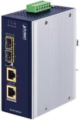 Planet IGUP-2205AT Industriële Gigabit PoE++ Media Converter (2x PoE++, 2x SFP)