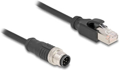 DeLOCK M12 Cable A-coded 8 pin male to RJ45 male PVC 2 m
