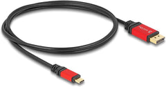 DeLOCK USB-C naar DisplayPort Kabel 8K 30Hz HDR - 1 Meter Rood