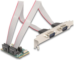 DeLOCK Mini PCIe naar 2x Seriële RS-232 Interfacekaart