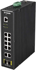 D-Link DIS-200G-12S 12-poorts industriële switch (10 Gigabit en 2 SFP, DIN-rail, geschikt voor extreme omstandigheden -40 °C tot 65 °C, ERPS, VLAN, QoS, IGMP, link-aggregatie)