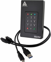 Apricorn Aegis Fortress L3 harde schijf, FIPS niveau 3 gevalideerd, 1 TB USB 3.0, hardware-versleuteld, met PIN-toegang (AFL3-1TB)