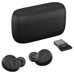 Jabra 20797-989-989 Evolve2 Buds True Wireless in-ear Bluetooth oordopjes, Active Noise Cancellation (ANC), MultiSensor Voice-technologie en draadloze oplaadpad - zwart, USB-A