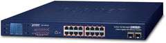 Planet GSW-1820VHP 16-Poorts Gigabit PoE+ Switch met LCD - 300W