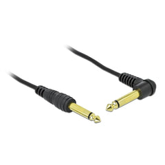DeLOCK 6,35 mm Mono Jack Spiraalkabel - Haaks naar Recht - 2 meter - Zwart