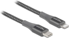 Delock Data- en oplaadkabel USB Type-C naar Lightning grijs 0,5 m MFi