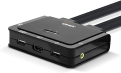 Lindy 42347 2-Poorts KVM Switch - HDMI 4K60Hz & USB-C - Inclusief Kabels