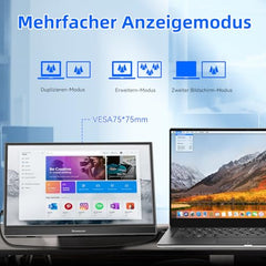 Showscren Draagbare monitor 15,6 inch IPS FHD 1920x1080P 100% sRGB HDMI/USB C draagbare monitor voor pc/laptop, monitor met luidspreker