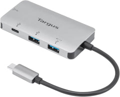 Targus USB-C Multi-Port Hub met 2x USB-A en 2x USB-C-poorten met 100W PD Pass-Thru, Grijs (ACH228EU)