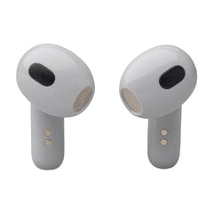 JBL Live Flex 3, Draadloze Oordopjes met Bluetooth, 50 uur Batterijduur, True Adaptive Noise Cancelling en Hoogwaardig JBL Signature Geluid, IP54 Waterproof, Open-Back Stick Ontwerp, Zilver
